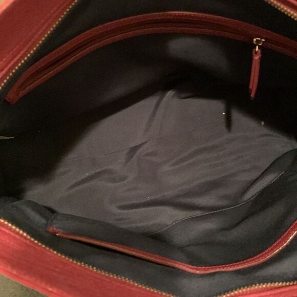 Cole Haan Reddington Leather & Suede Colorblock Tote – Red Hot Pink - Picture 8 of 13